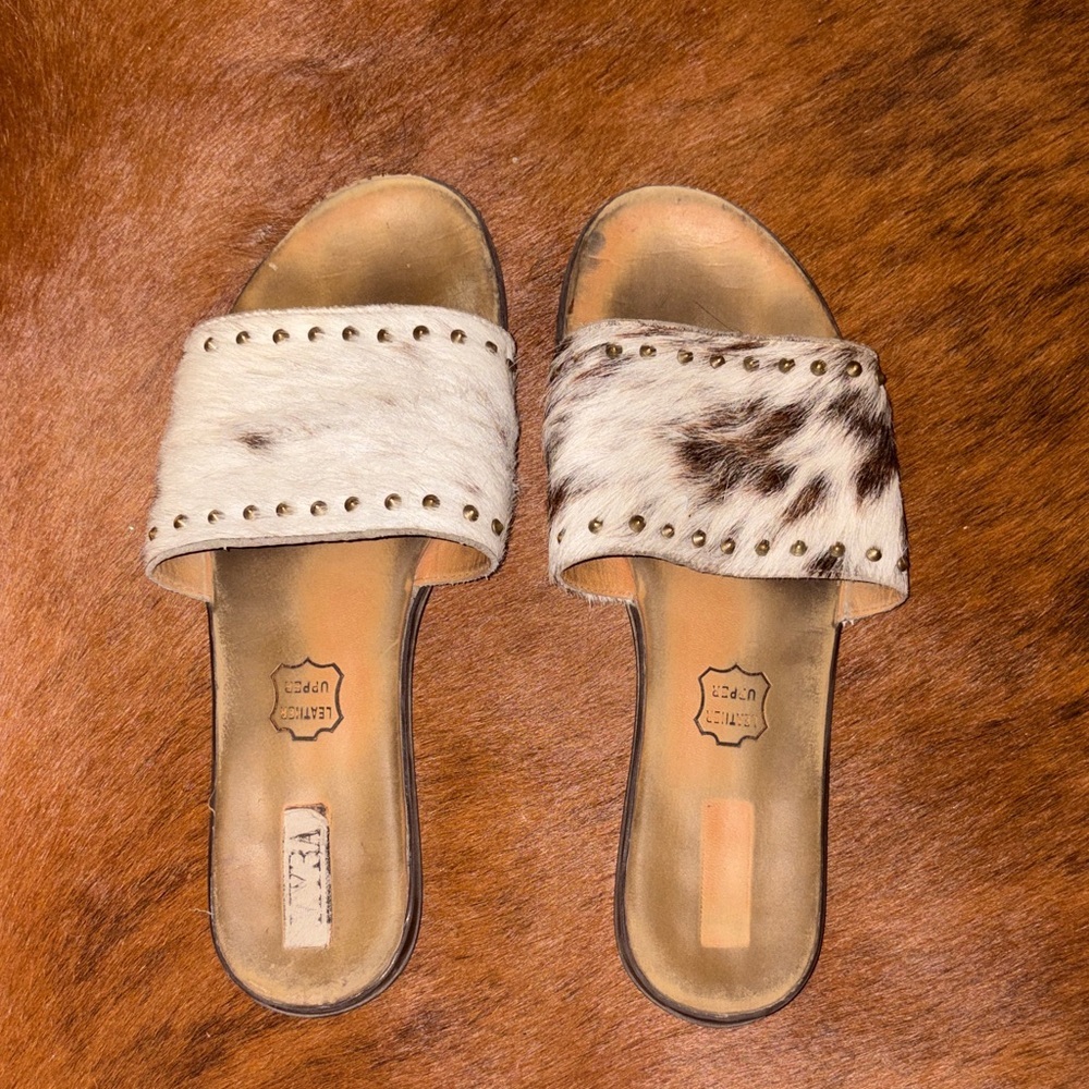 Stylish Women's Cowhide Slide Sandals size 8